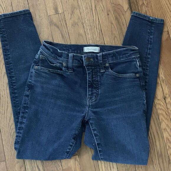 Madewell Mid-Rise Skinny Jeans Size 27 Womens Dark Wash MA938 - Picture 2 of 9